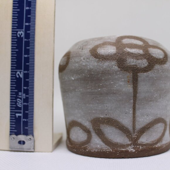 Handmade Studio Pottery Vase – Rustic Flower Design – Modern Folk Style - Picture 2 of 4